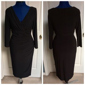 Lauren by Ralph Lauren black draped dress